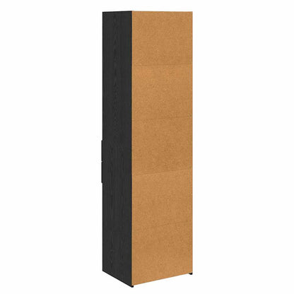 Highboard Schwarz Eichen-Optik 50 x 42,5 x 185 cm Holzwerkstoff