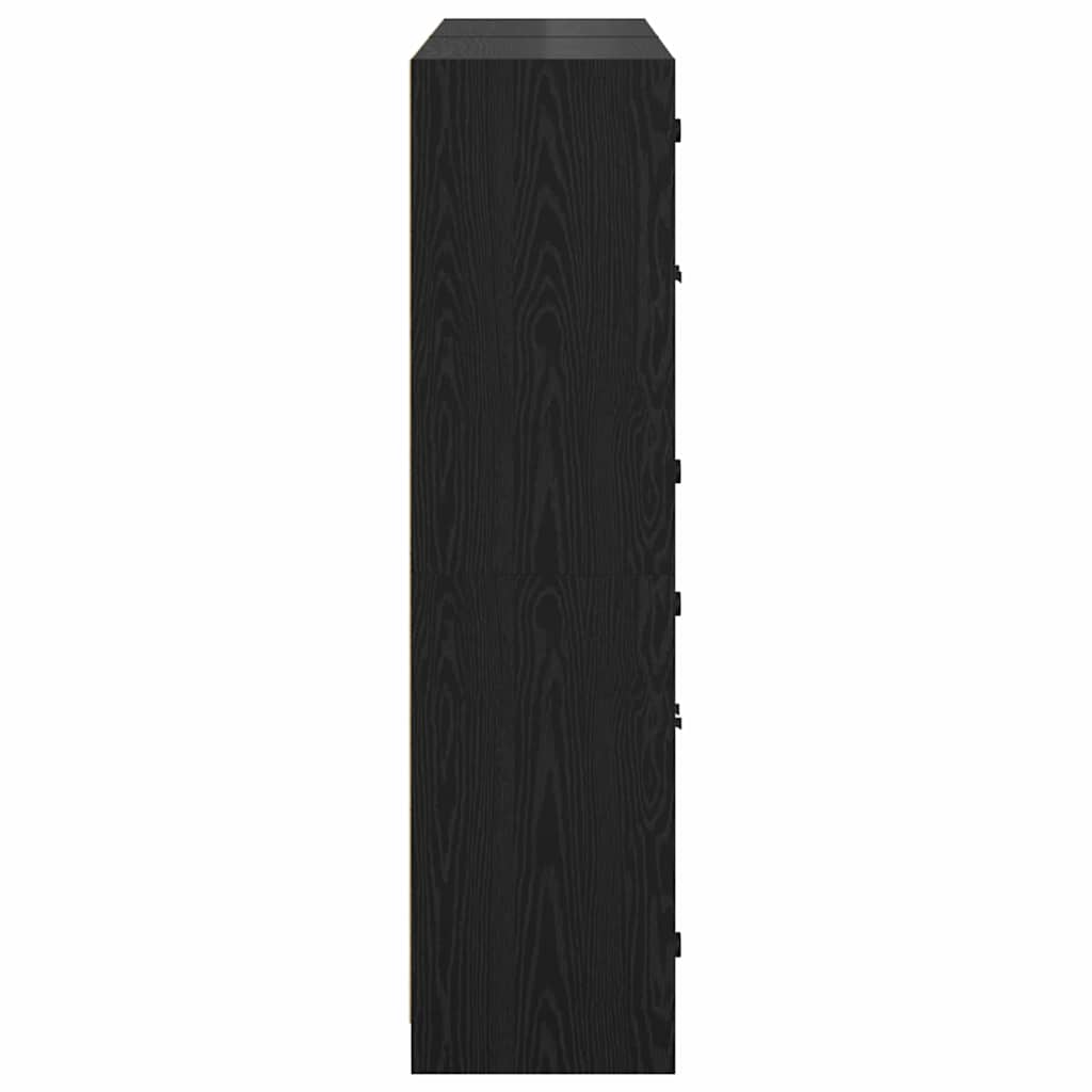 Highboard 2 pcs Schwarz Eichen-Optik 136 x 37 x 142 cm