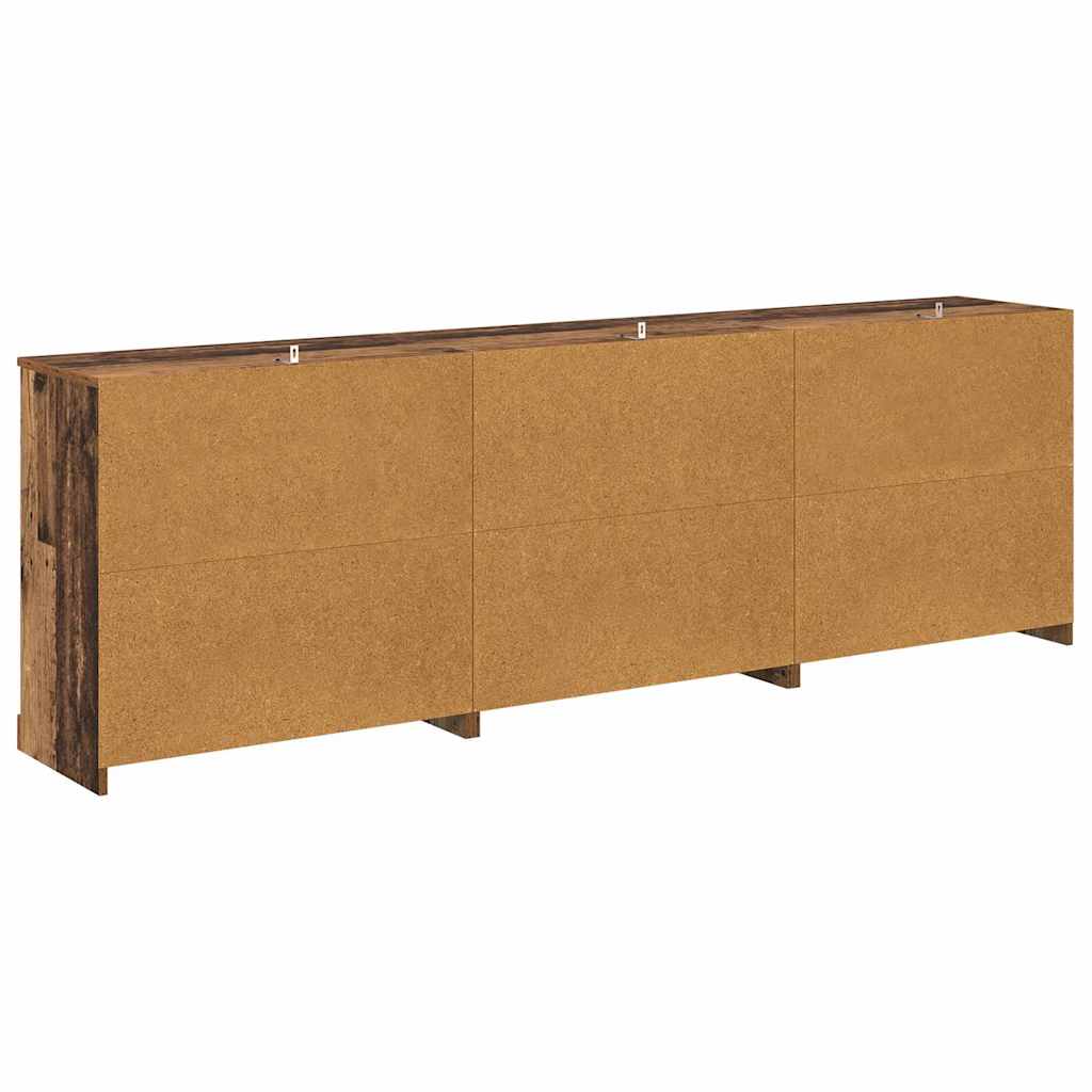 Sideboards 3 pcs Schwarz Eichen-Optik 210 x 35,5 x 67,5 cm