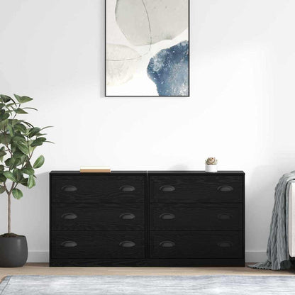 Sideboards 2 pcs Schwarz Eichen-Optik 70 x 35,5 x 67,5 cm
