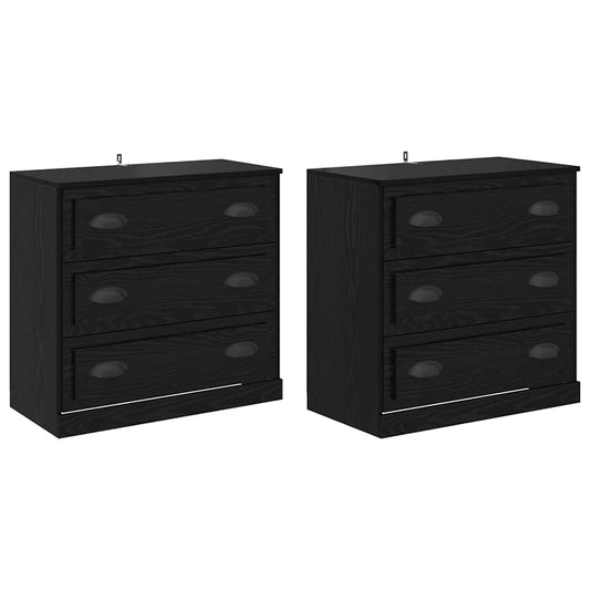 Sideboards 2 pcs Schwarz Eichen-Optik 70 x 35,5 x 67,5 cm