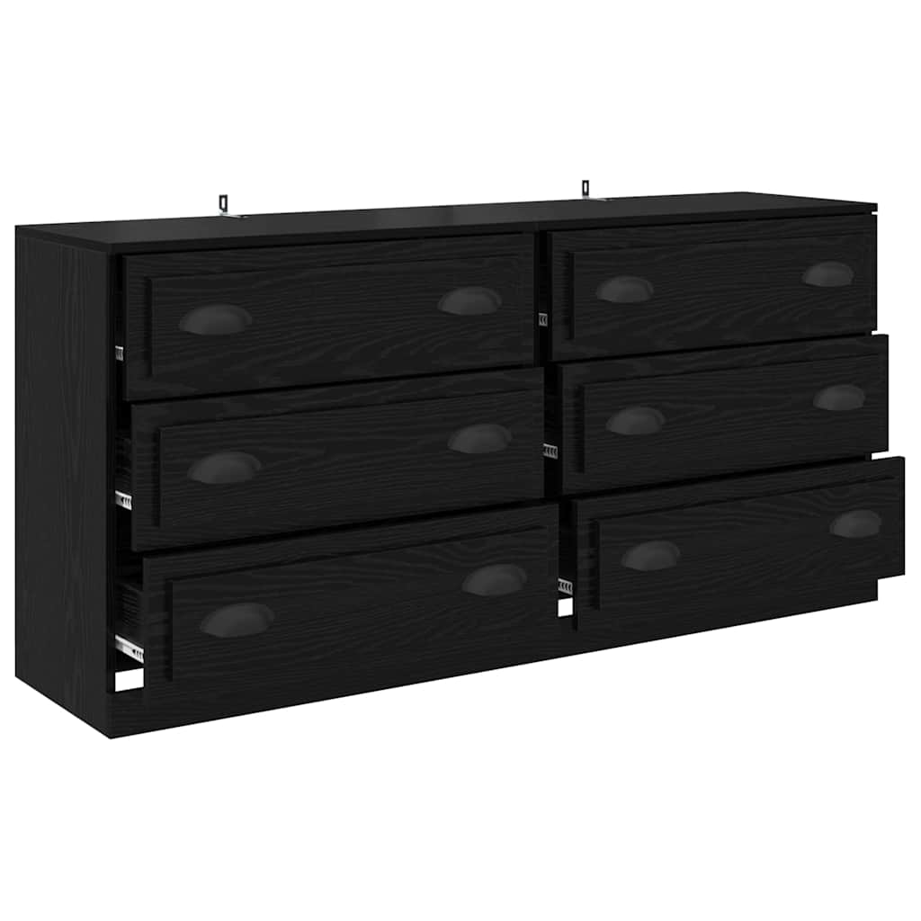 Sideboards 2 pcs Schwarz Eichen-Optik 70 x 35,5 x 67,5 cm