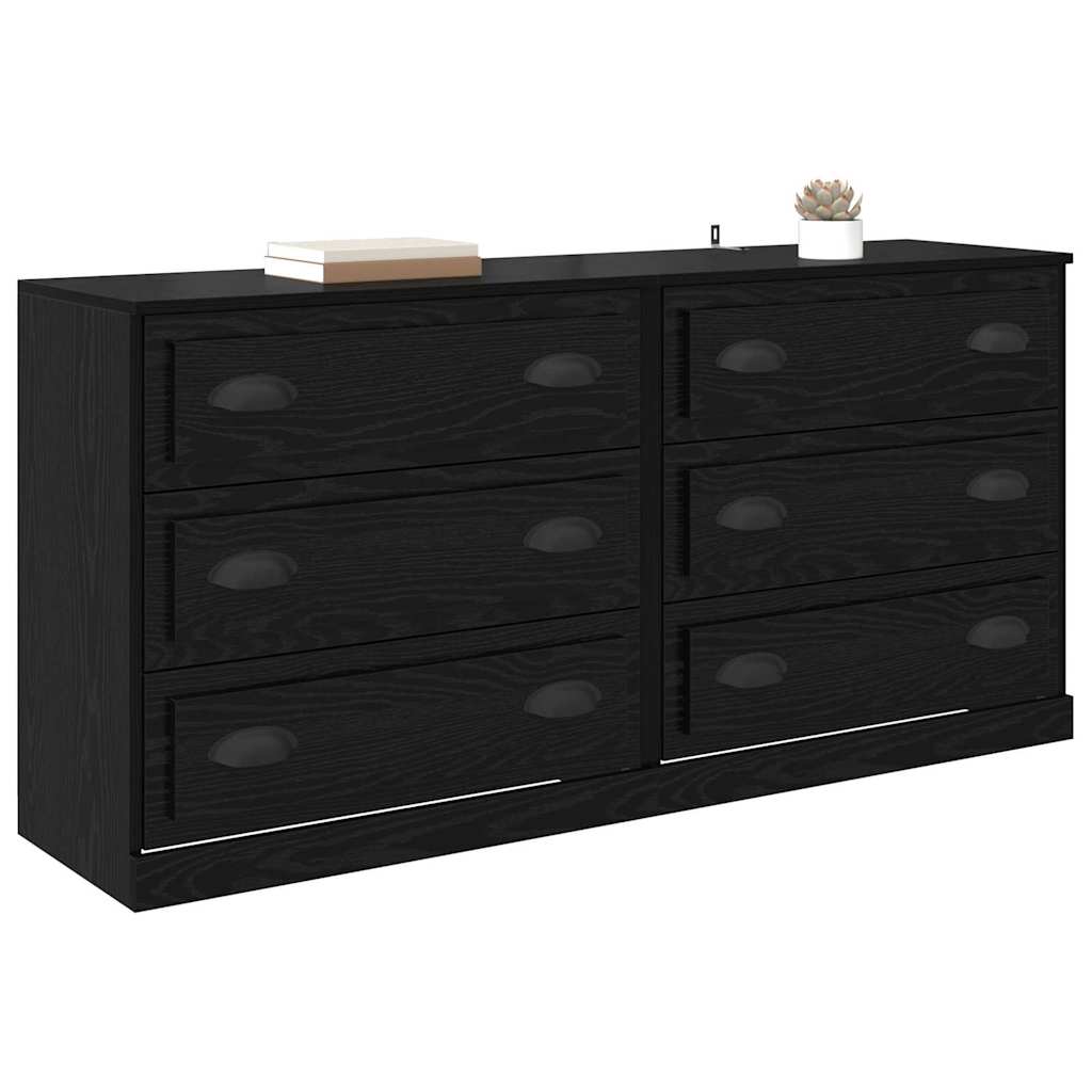 Sideboards 2 pcs Schwarz Eichen-Optik 70 x 35,5 x 67,5 cm