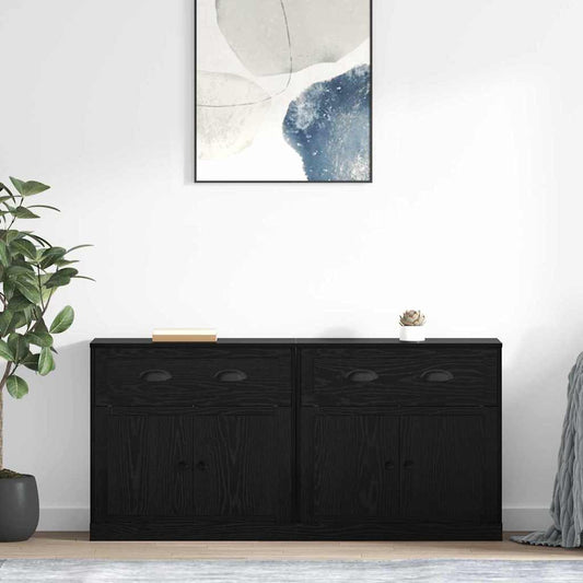 Sideboards 2 pcs Schwarz Eichen-Optik 70 x 35,5 x 67,5 cm