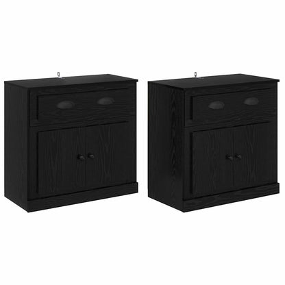 Sideboards 2 pcs Schwarz Eichen-Optik 70 x 35,5 x 67,5 cm