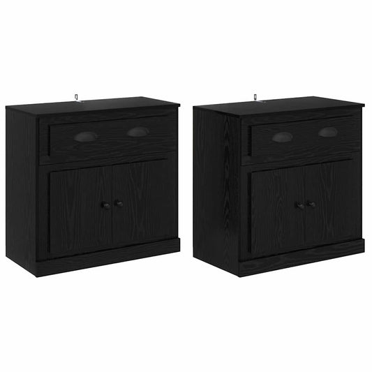 Sideboards 2 pcs Schwarz Eichen-Optik 70 x 35,5 x 67,5 cm