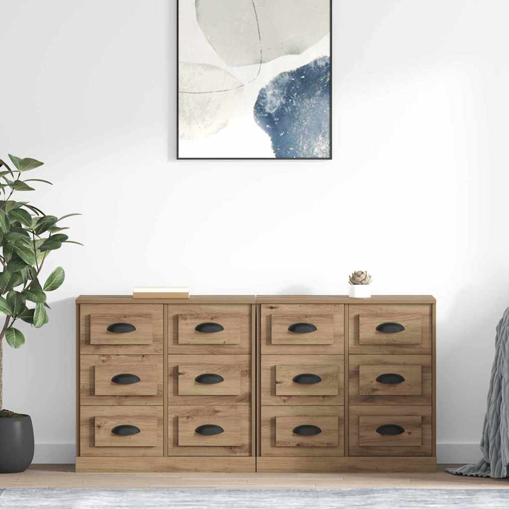 Sideboards 2 pcs Artisan-Eiche 70 x 35,5 x 67,5 cm