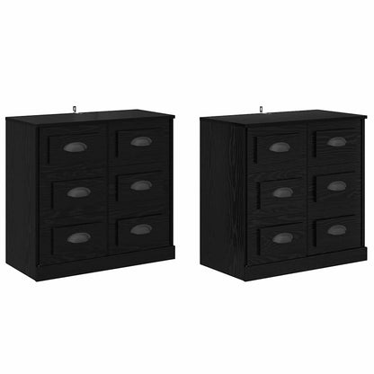 Sideboards 2 pcs Schwarz Eichen-Optik 70 x 35,5 x 67,5 cm