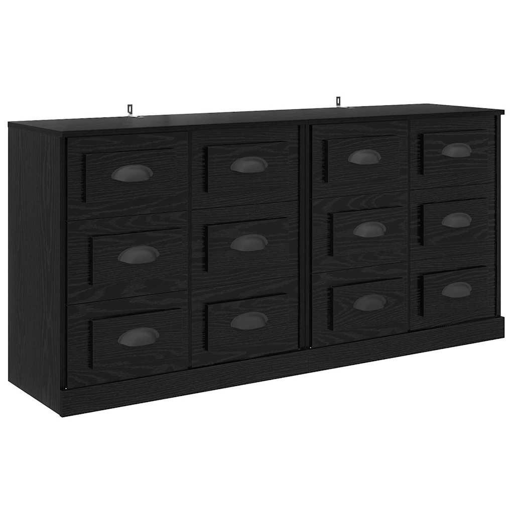 Sideboards 2 pcs Schwarz Eichen-Optik 70 x 35,5 x 67,5 cm