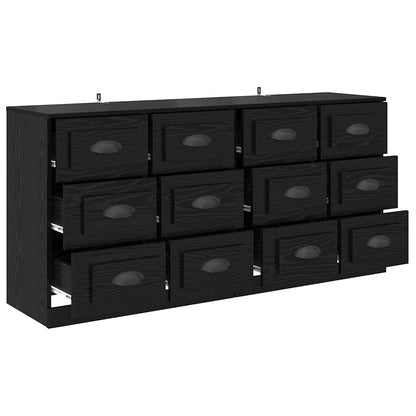 Sideboards 2 pcs Schwarz Eichen-Optik 70 x 35,5 x 67,5 cm