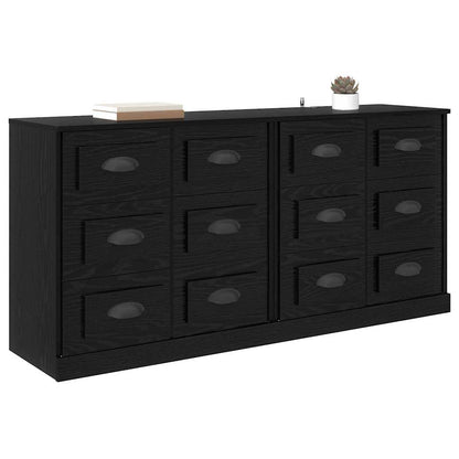 Sideboards 2 pcs Schwarz Eichen-Optik 70 x 35,5 x 67,5 cm