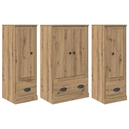 Highboard mit Schubladen 3 pcs Artisan-Eiche Holzwerkstoff