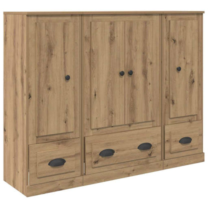 Highboard mit Schubladen 3 pcs Artisan-Eiche Holzwerkstoff