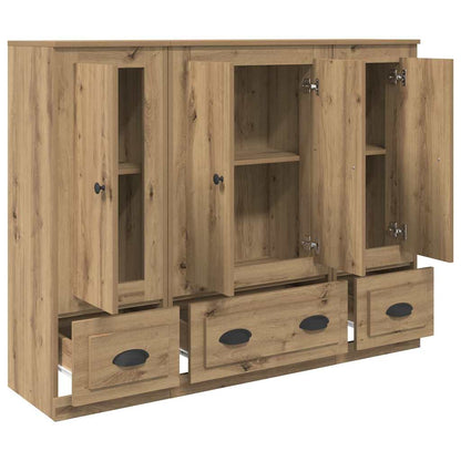 Highboard mit Schubladen 3 pcs Artisan-Eiche Holzwerkstoff