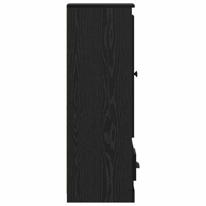 Highboard 3 pcs Schwarz Eichen-Optik Holzwerkstoff