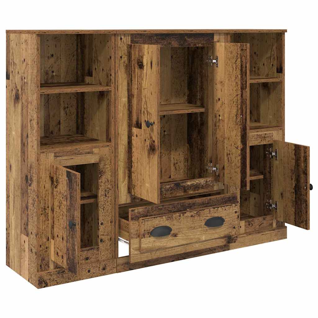 Highboard mit Schubladen 3 pcs Altholz Holzwerkstoff