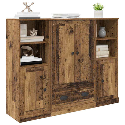 Highboard mit Schubladen 3 pcs Altholz Holzwerkstoff