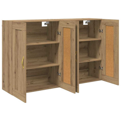 Wandmontierter Schrank 2 pcs Artisan-Eiche 69,5 x 34 x 90 cm