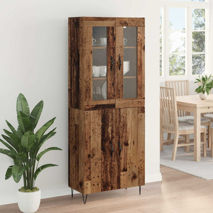 Highboard Altholz 69,5 x 34 x 180 cm Holzwerkstoff