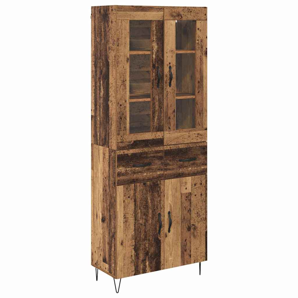 Highboard Altholz 69,5 x 34 x 180 cm Holzwerkstoff