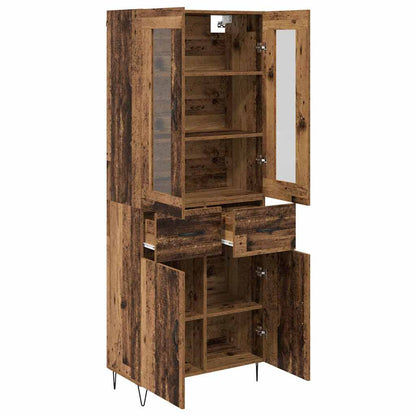 Highboard Altholz 69,5 x 34 x 180 cm Holzwerkstoff