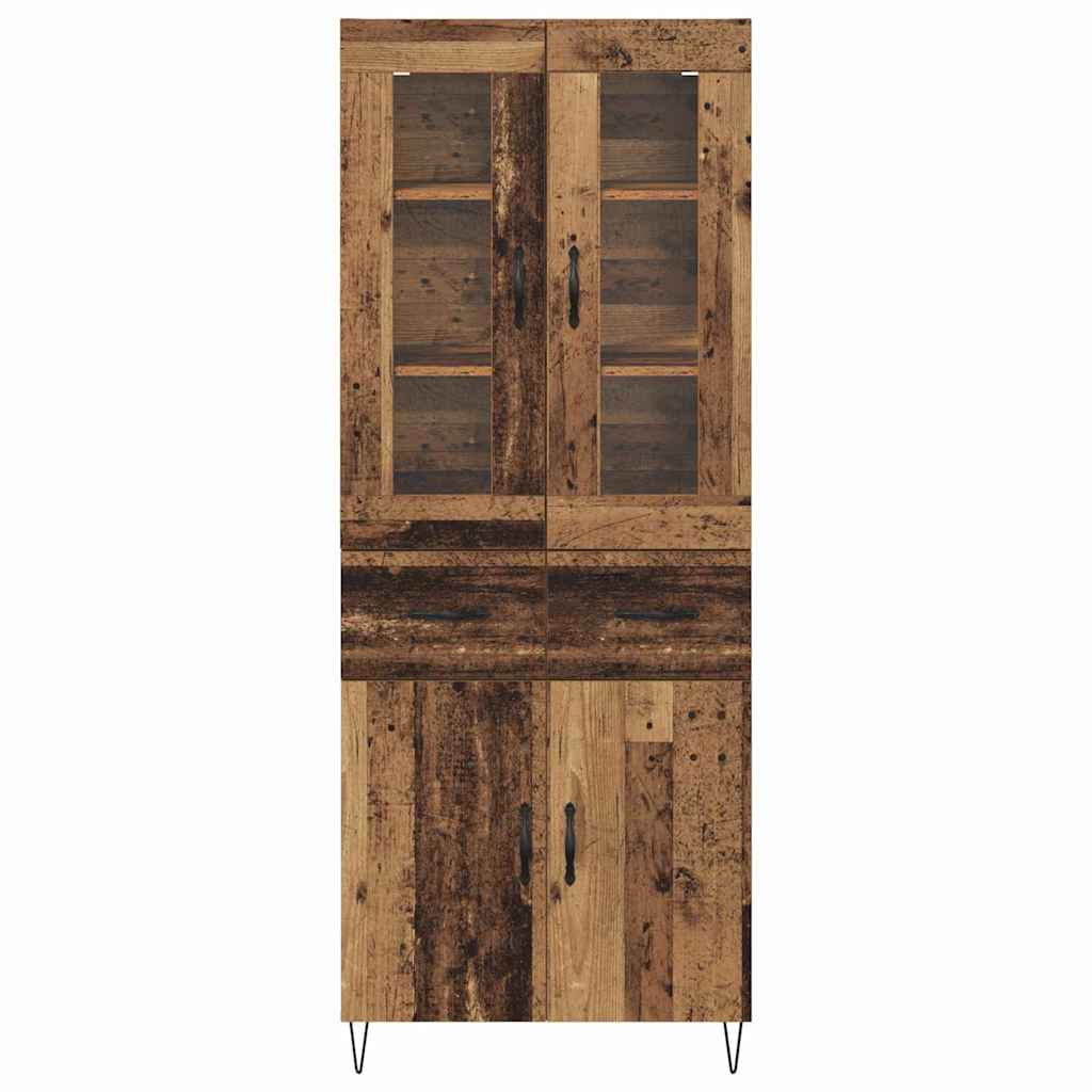 Highboard Altholz 69,5 x 34 x 180 cm Holzwerkstoff