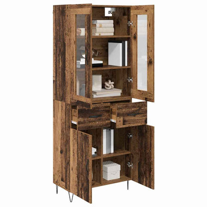 Highboard Altholz 69,5 x 34 x 180 cm Holzwerkstoff