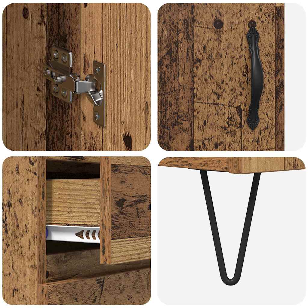 Highboard Altholz 69,5 x 34 x 180 cm Holzwerkstoff