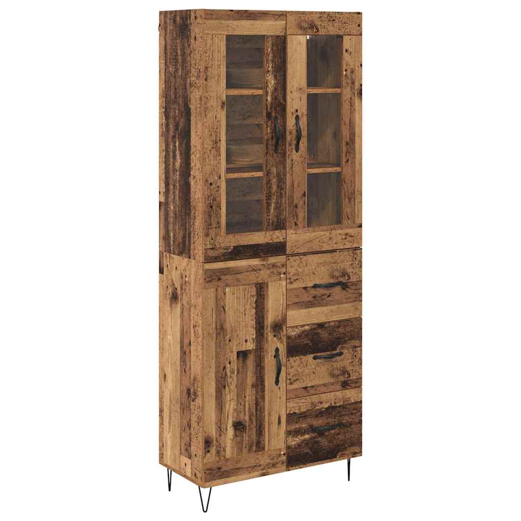 Highboard Altholz 69,5 x 34 x 180 cm Holzwerkstoff