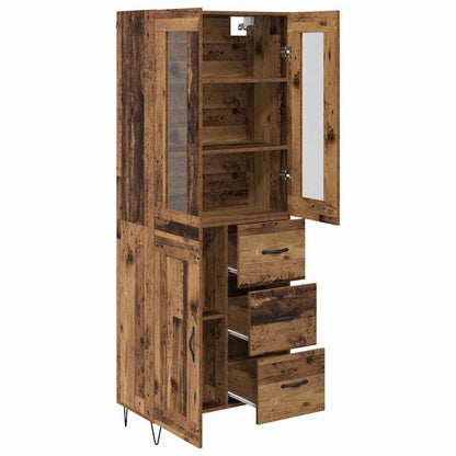 Highboard Altholz 69,5 x 34 x 180 cm Holzwerkstoff