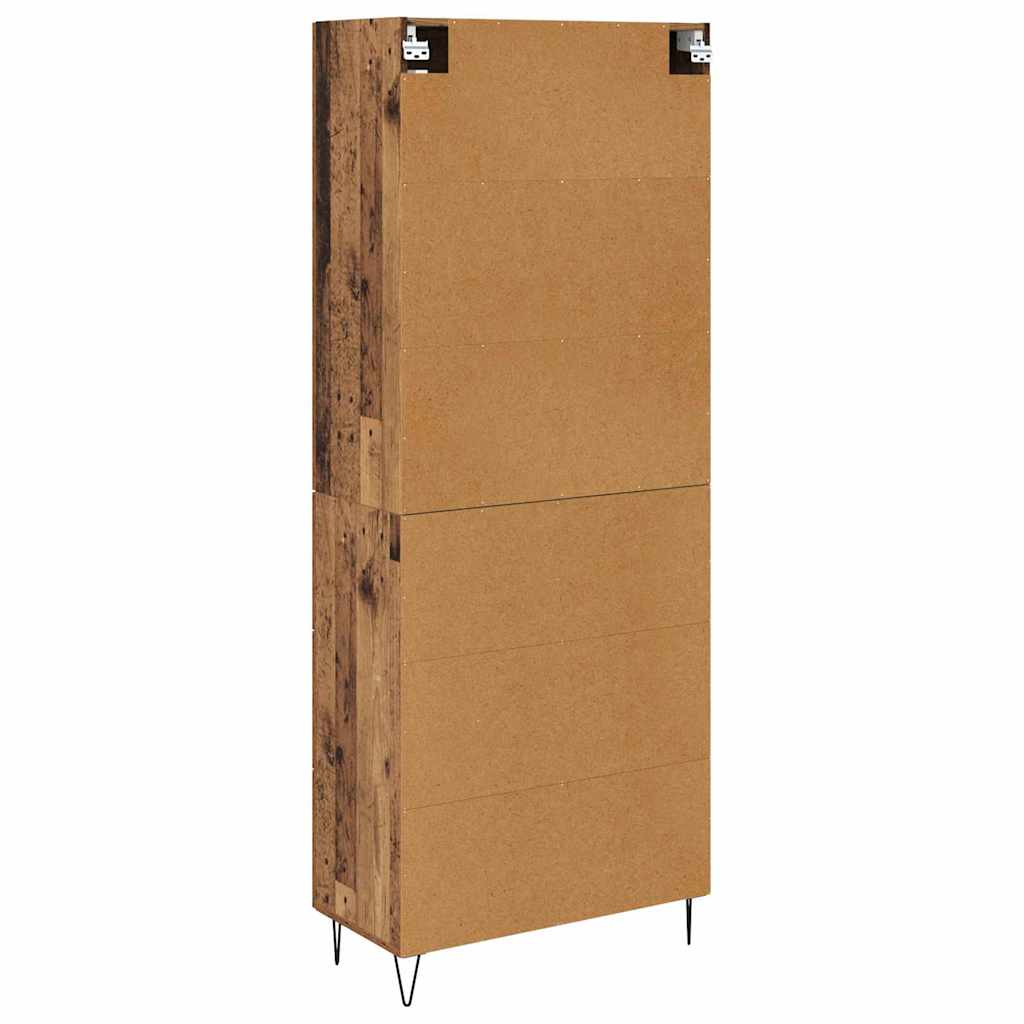 Highboard Altholz 69,5 x 34 x 180 cm Holzwerkstoff