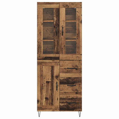 Highboard Altholz 69,5 x 34 x 180 cm Holzwerkstoff
