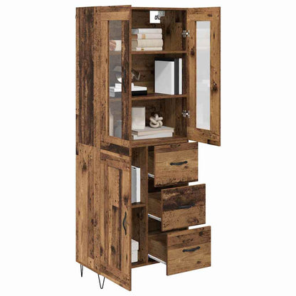 Highboard Altholz 69,5 x 34 x 180 cm Holzwerkstoff