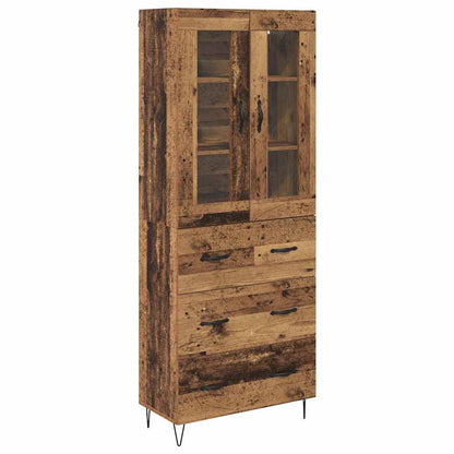Highboard Altholz 69,5 x 34 x 180 cm Holzwerkstoff