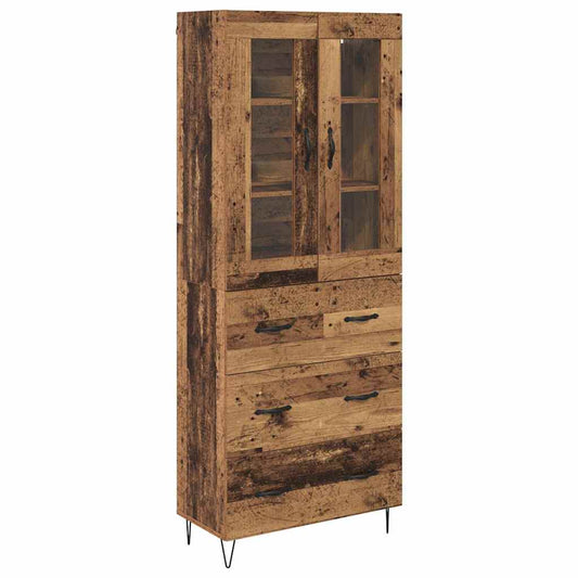 Highboard Altholz 69,5 x 34 x 180 cm Holzwerkstoff