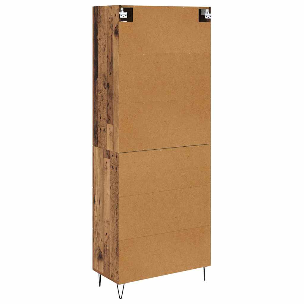 Highboard Altholz 69,5 x 34 x 180 cm Holzwerkstoff