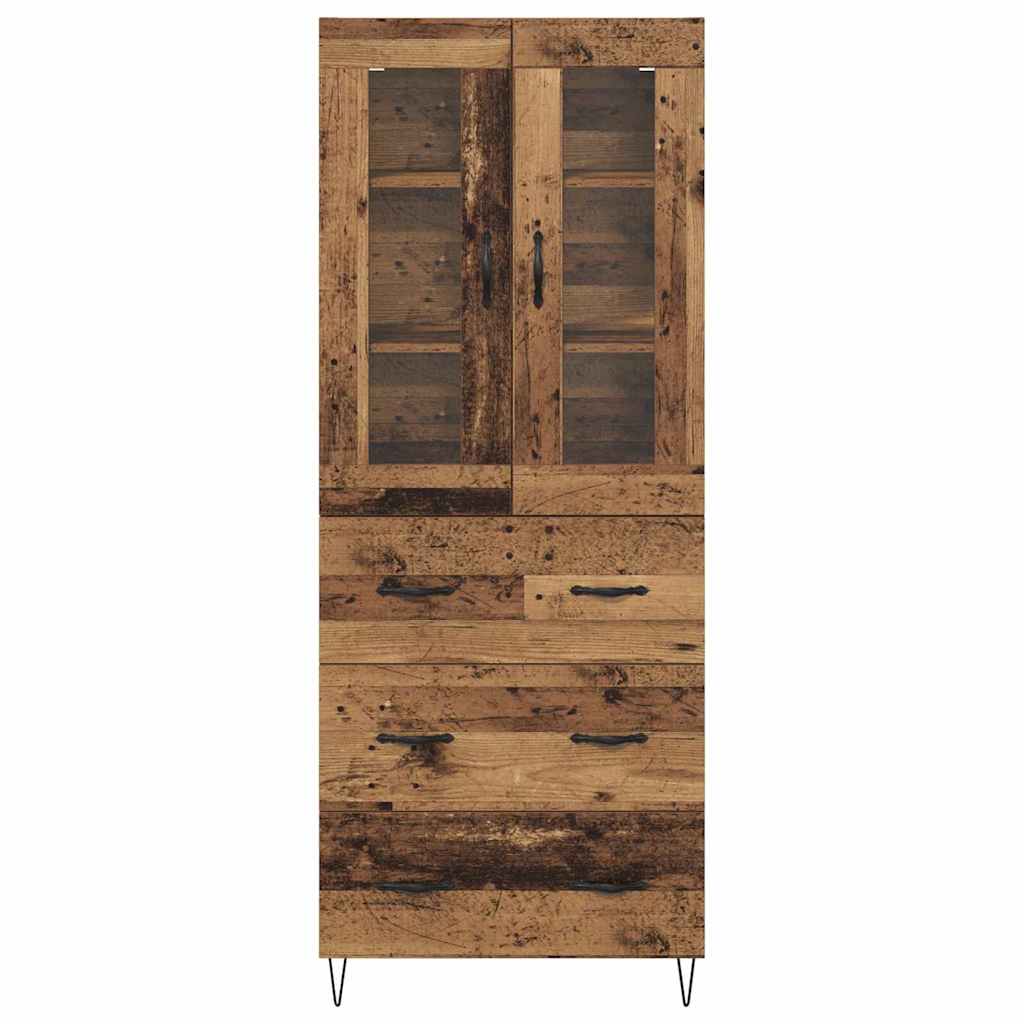 Highboard Altholz 69,5 x 34 x 180 cm Holzwerkstoff