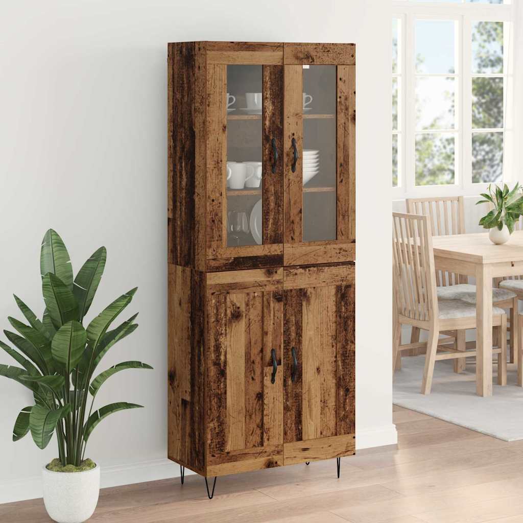 Highboard Altholz 69,5 x 34 x 180 cm Holzwerkstoff