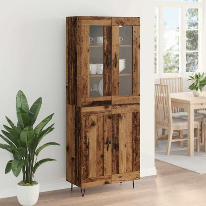 Highboard Altholz 69,5 x 34 x 180 cm Holzwerkstoff