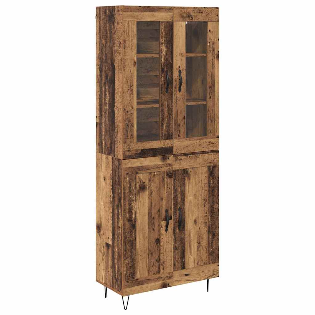 Highboard Altholz 69,5 x 34 x 180 cm Holzwerkstoff