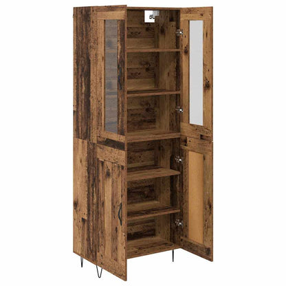 Highboard Altholz 69,5 x 34 x 180 cm Holzwerkstoff