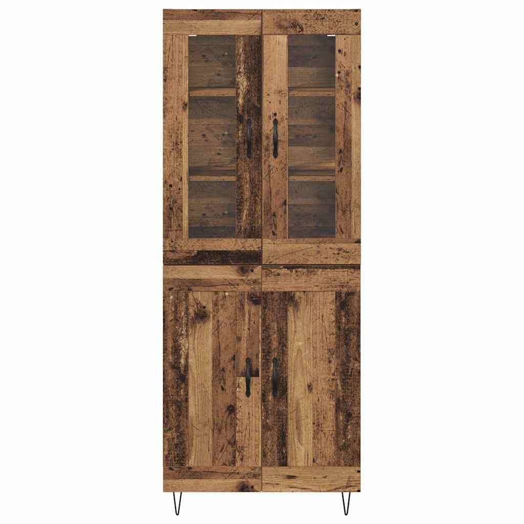 Highboard Altholz 69,5 x 34 x 180 cm Holzwerkstoff