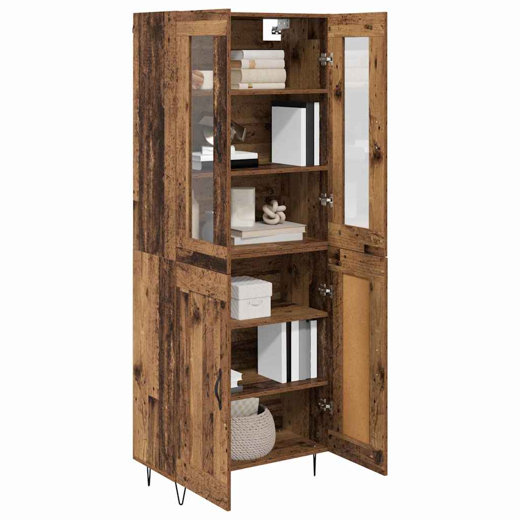 Highboard Altholz 69,5 x 34 x 180 cm Holzwerkstoff