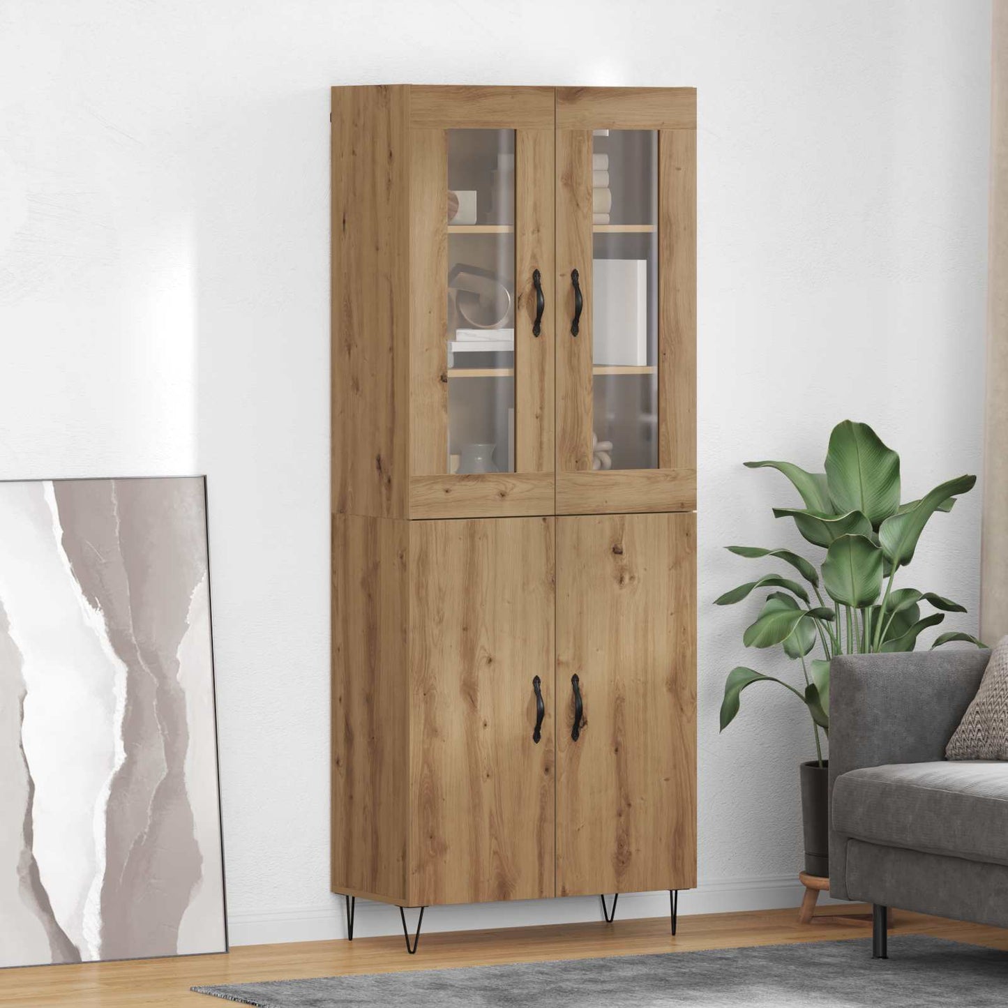 Highboard Artisan-Eiche 69,5 x 34 x 180 cm Holzwerkstoff
