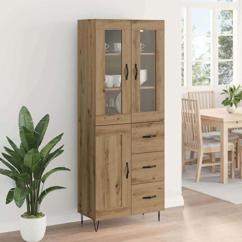 Highboard Artisan-Eiche 69,5 x 34 x 180 cm Holzwerkstoff