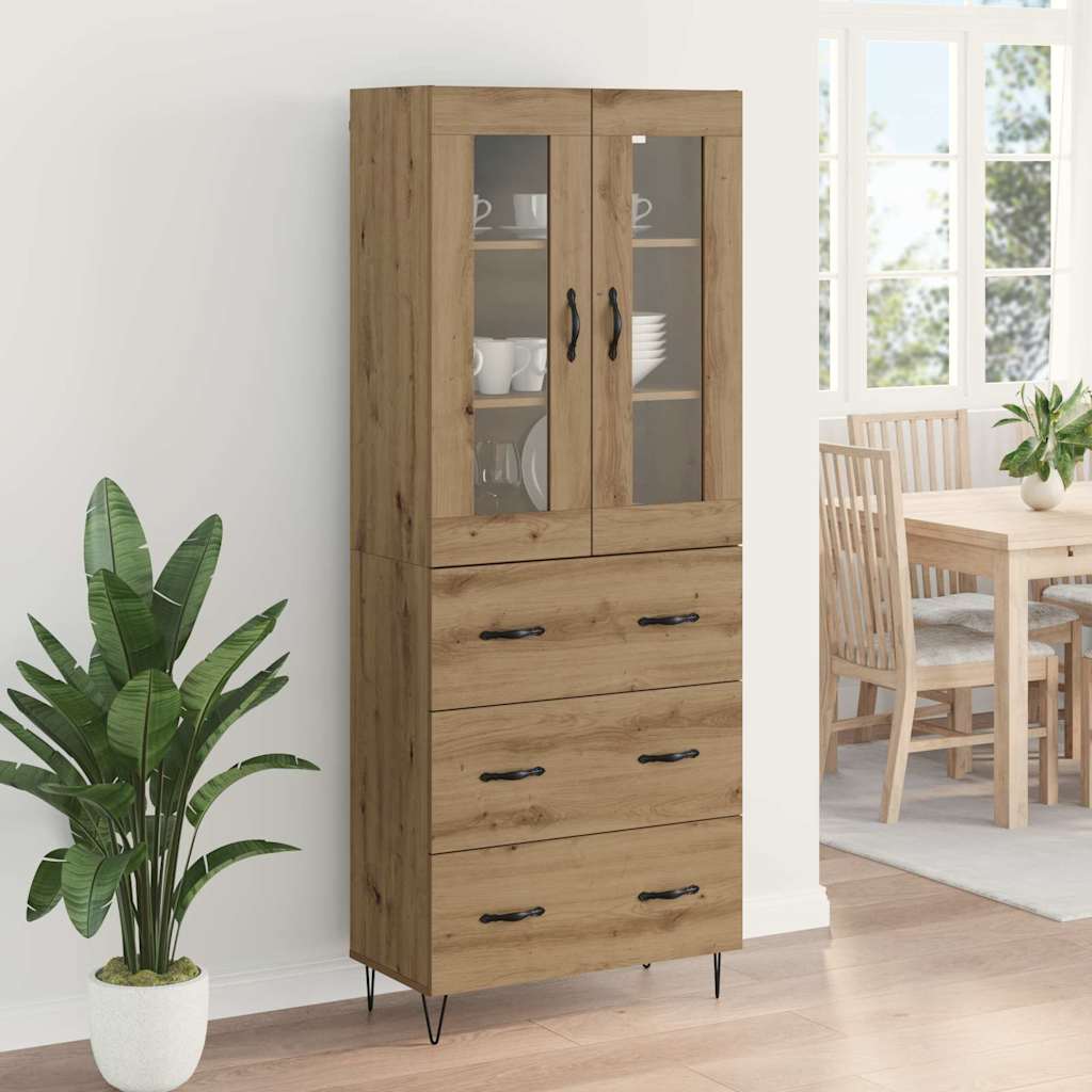 Highboard Artisan-Eiche 69,5 x 34 x 180 cm Holzwerkstoff