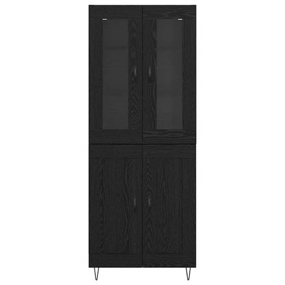 Highboard Schwarz Eichen-Optik 69,5 x 34 x 180 cm Holzwerkstoff