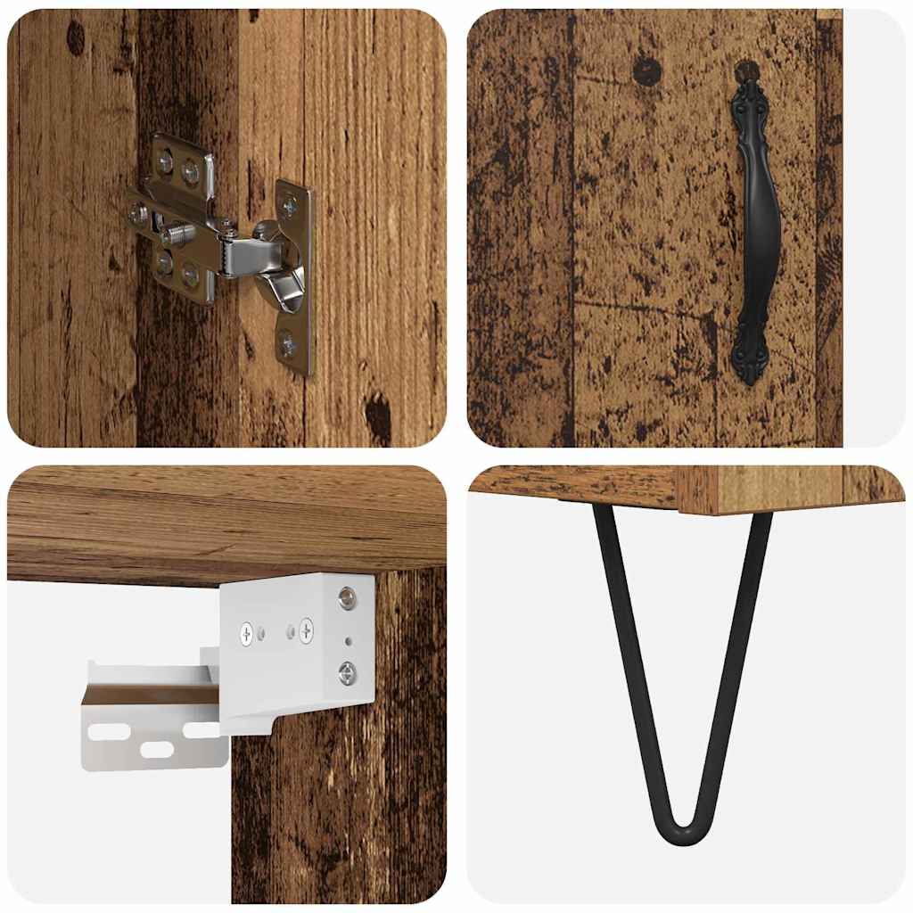 Highboard Altholz 69,5 x 34 x 180 cm Holzwerkstoff