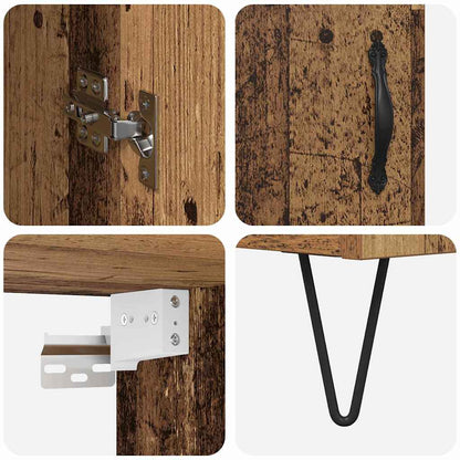 Highboard Altholz 69,5 x 34 x 180 cm Holzwerkstoff