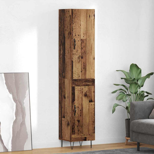 Highboard Altholz 69,5 x 34 x 180 cm Holzwerkstoff